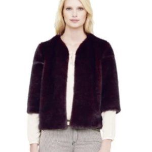 Club Monaco faux fur burgundy jacket